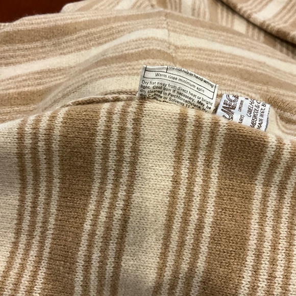 Rare 100% wool blend stripped maxi vintage 1970's Jaeger dress size L - Picture 8 of 10